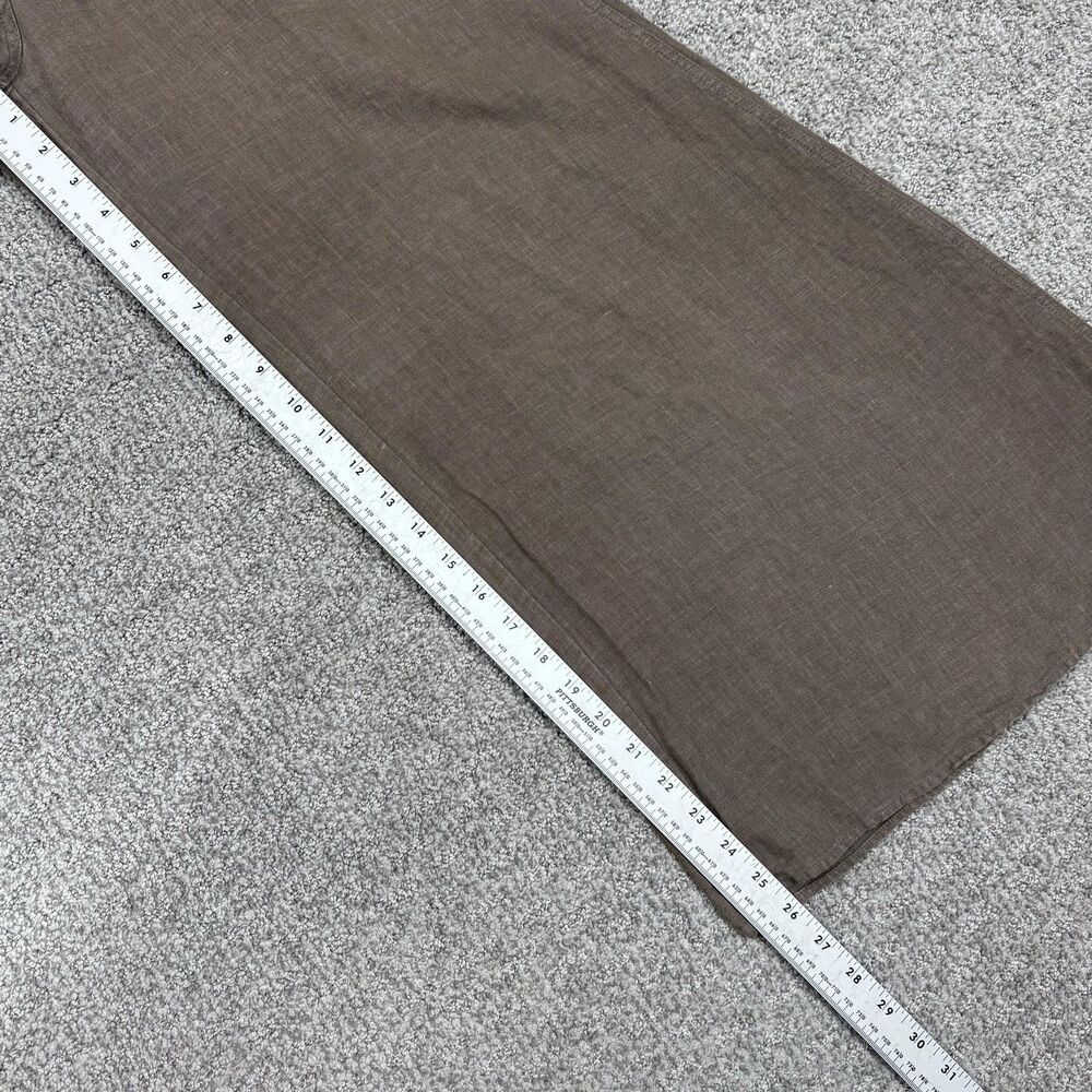 Kleen Pants Women XS Brown Linen Wide Leg Cropped Capsule Lagenlook Boho Granola - Picture 6 of 8